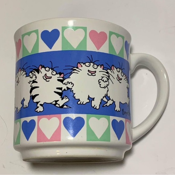 Sandra Boynton Mug Cats Hearts for Coffee Teacup 1980s Recycled Paper Company - Picture 2 of 7